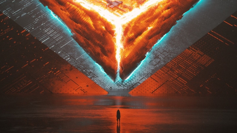 pyramid, Stuart Lippincott, abstract, 1080P, dark, lights, Cinema4D, digital art