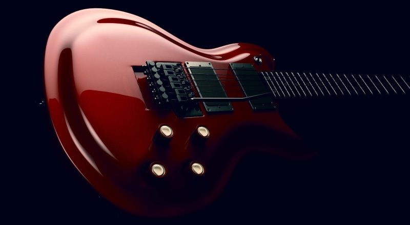 Guitar, Cinema4D, 1080P, Design, Music, red, electric, body, instrument, redguitar, Dark, electricguitar, Glossy, Washburn