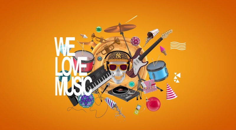 3d drum, 1080P, studio shot, equipment, 3d ball, halloween, cinema4d, sunglasses, c4d, celebration, 3d music, sweet, Artistic/3D, technology, yellow background