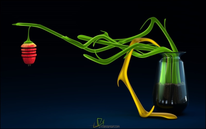 y, cube, cubic, cinemad, colorful, d, orange, apple, view, apples, plants, hd, cherries, 720P, carrots, red, art, zbrush, Green, 3D view, fruits, technology