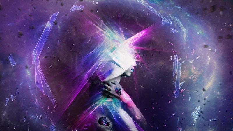 2K, young adult, close-up, 3d object , front view, technology, digital, character, music, adult, people, creativity, glowing, young women, neon, profile