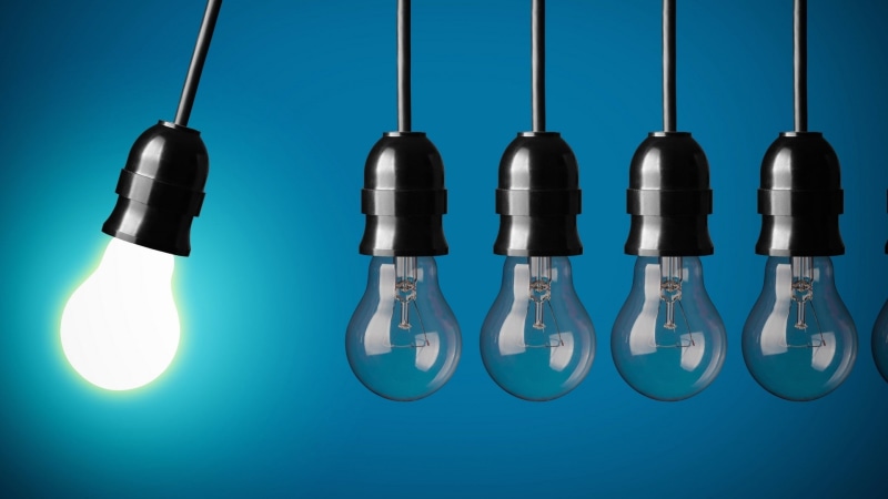 digital art 3d 3d object lights reflection lightbulb physics blue background light bulb, 1080P