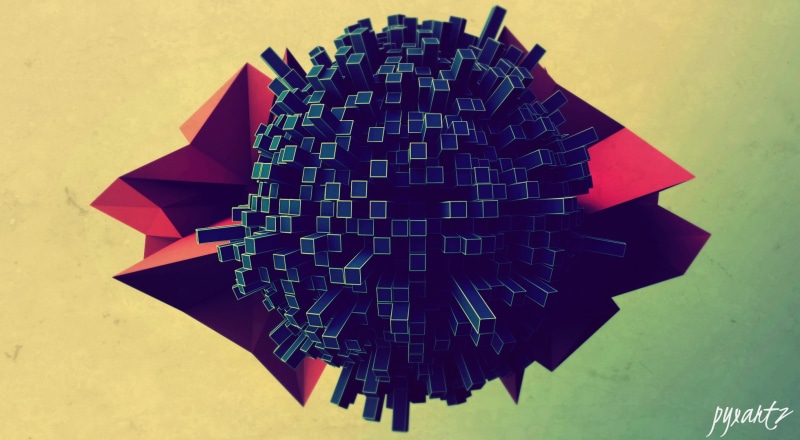 1080P, pyxArtz, 3D, sphere, abstract, CGI, digital art, 3d object