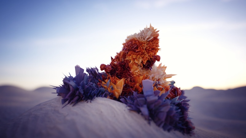 sand, dune, landscape, abstract, crystal, 1080P, desert, 3D, nature, 3d object, digital art