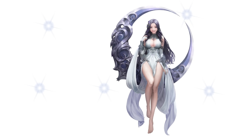 Illustrator, metal, Moon goddess, fantasy, 4K, art, the moon, Daeho Cha, League of Angels