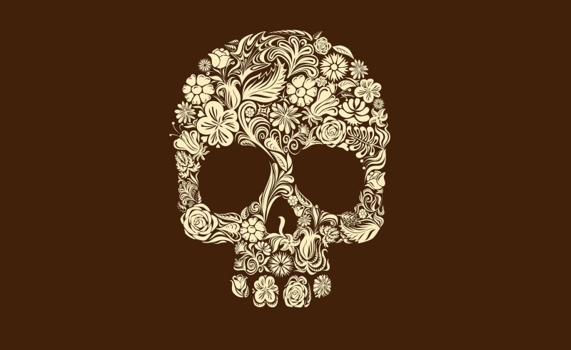 ornate, Aero, copy space, jewelry, silver colored, art, pattern, arts culture and entertainment, indoors, floral, close-up, craft, Skull, 2K, creativity