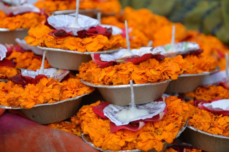 India, multi Colored, belief, flower, nature, orange color, place of worship, colorful, east Asian Culture, close-up, Culture, flowering plant, worship