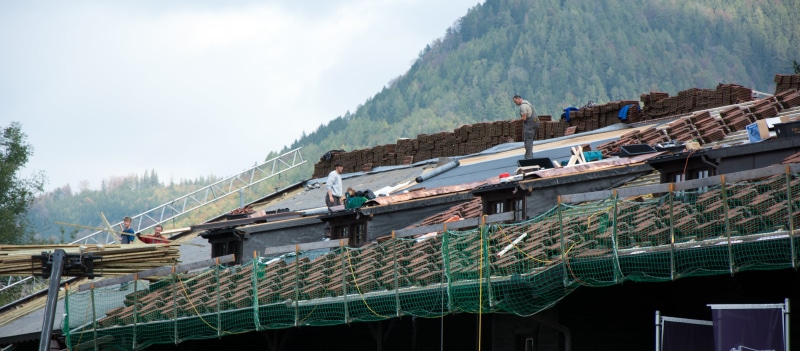 travel destinations, architecture, nature, sky, 5K, tree, building, craft, top, outdoors, work, water, expansion, roof, roofing tiles, mountain, weather protection