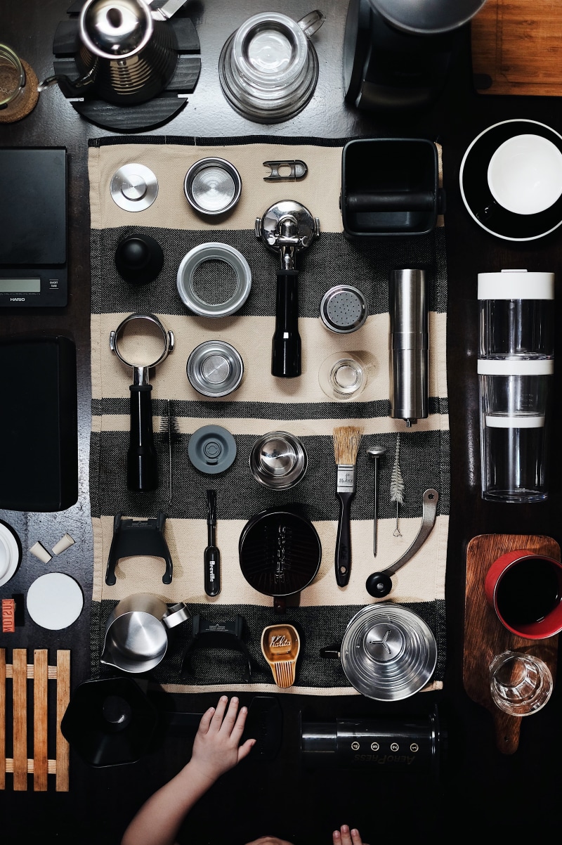 old-fashioned, view, group of Objects, set, fashion, topdown, dripo, beauty Product, cleaning, coffee tool, coffee equipment, flatlay, close-up, top, kitchen