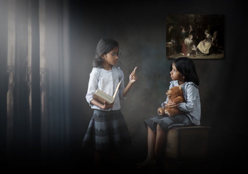 childhood, offspring, family with one child, school, concept, innocence, exam, nanny, people, learning, funny, toy, teddy bear, women, woman, education