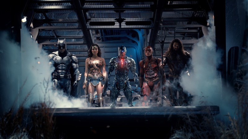 Justice League, lifestyles, women, group of people, human representation, Wonder Woman, Cyborg, people, adult, heat - temperature, group, men, working