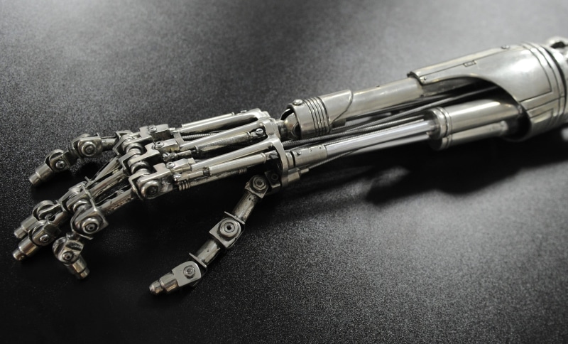 brass, clarinet, movies, black, communication, Terminator, still life, endoskeleton, case, high angle view, metal, no people, studio shot, 1080P, close-up