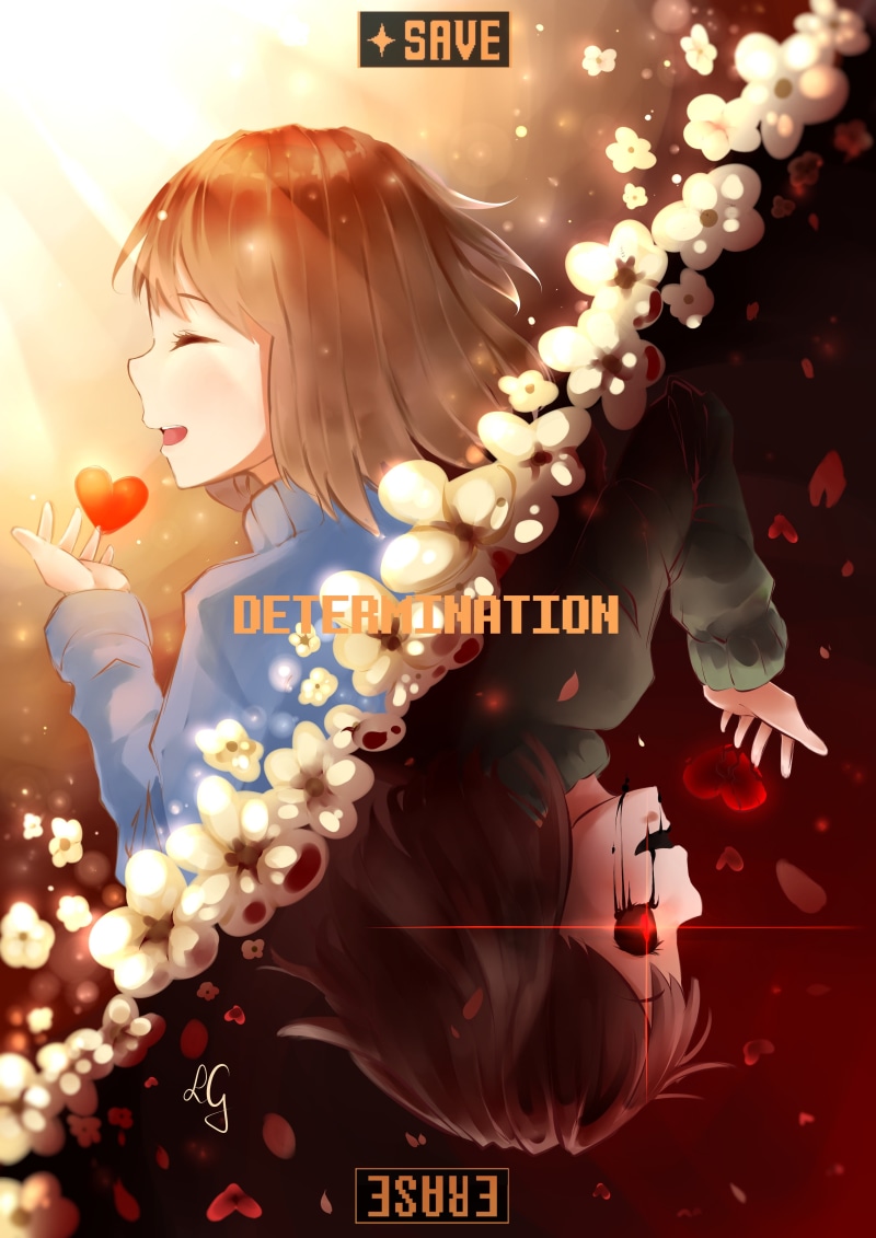 blond hair, holiday, human body part, profile view, emotion, adult, technology, Friska (Undertale), hair, beautiful woman, young adult, Chara (Undertale)