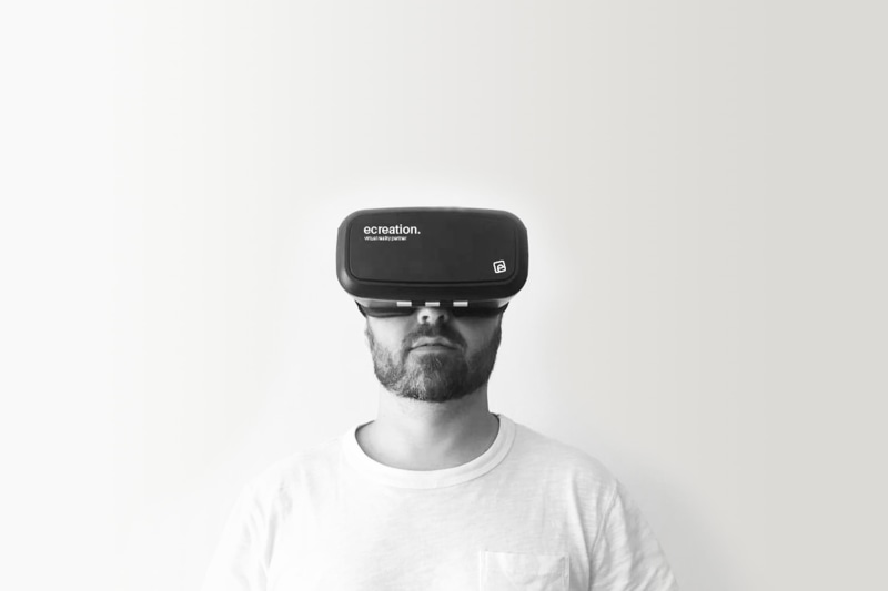 black and white, vr, 3-d glasses, looking, connection, headshot, males, austria, cyberspace, communication, one person, internet, wireless technology, futuristic