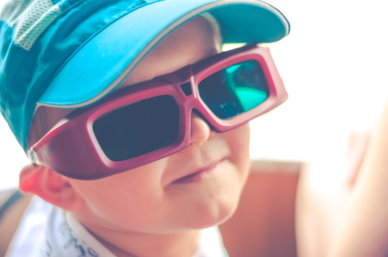 day, innocence, child, 3-d glasses, glasses, happiness, wearing, boy, outdoors, virtual reality, 4K, black, red, smiling, portrait, close-up, sunglasses