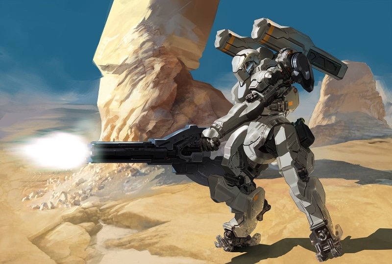sunlight, technology, rifle, white, cyborg, rock, nature, no people, mountain, gun, Carlo Arellano, armed forces, rock - object, fantasy art