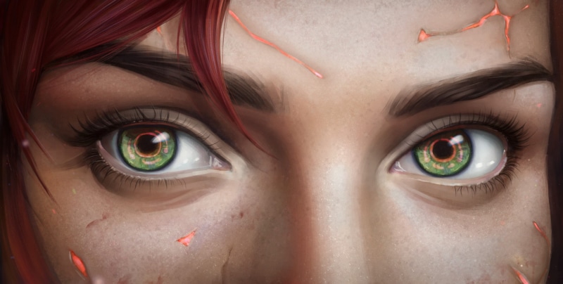 1080P, digital art, Commander Shepard, eyes, Mass Effect, Fem Shep, closeup
