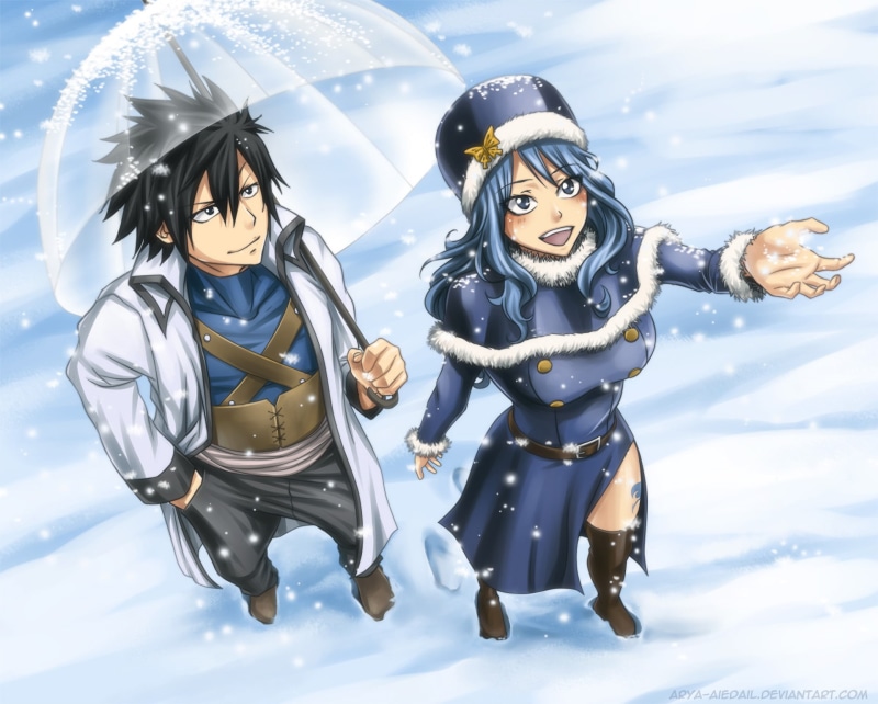 Juvia Lockser, Gray Fullbuster, Anime, Fairy Tail, 1080P