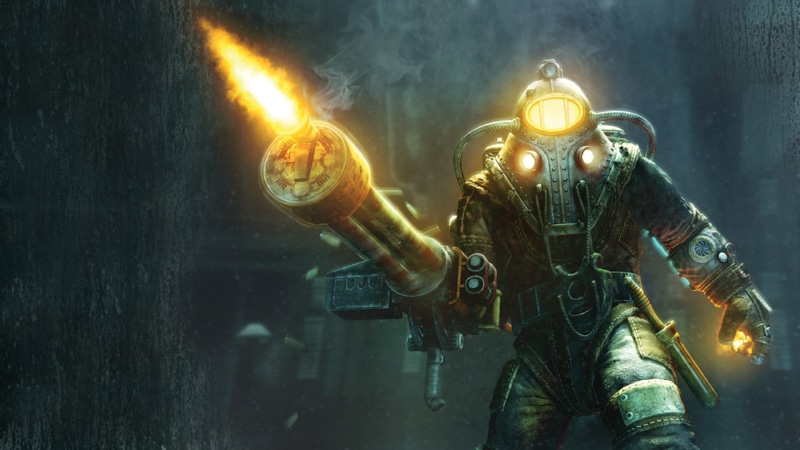 safety, illustration, 1080P, firefighter, Rapture, protective workwear, communication, security, warning sign, BioShock, fire hose, fire - natural phenomenon