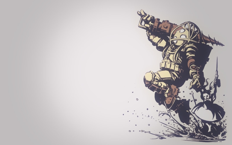 creativity, simple background, video games, no people, artwork, metal, clear sky, BioShock, Big Daddy, studio shot, nature, pattern, indoors, day, close-up