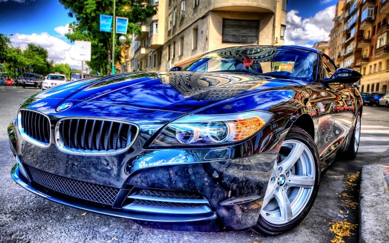 mode of transportation, headlight, blue cars, built structure, architecture, transportation, building exterior, tonemapping, black, no people, retro styled