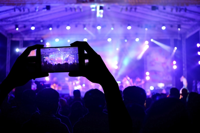 the audience, entertainment, fan - Enthusiast, blue, concert Hall, music Festival, macro, performing Arts Event, celebration, wireless technology, night