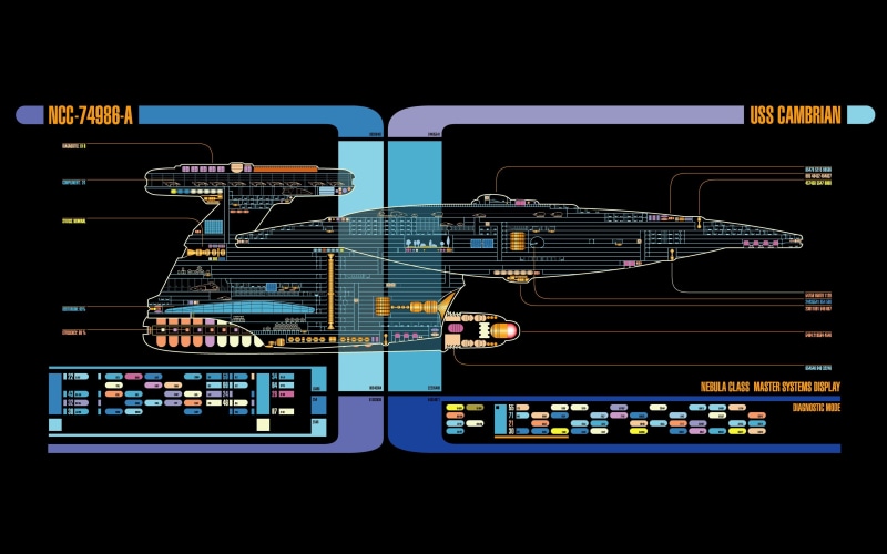 star trek lcars spaceship schematic, 4K