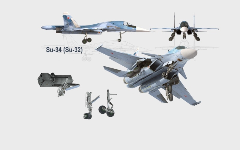 Russia, Artistic, Sukhoi, 1080P, Schematic, Airplane, Sukhoi Su-34, Aircraft, Jet Fighters, Russian, Air Force