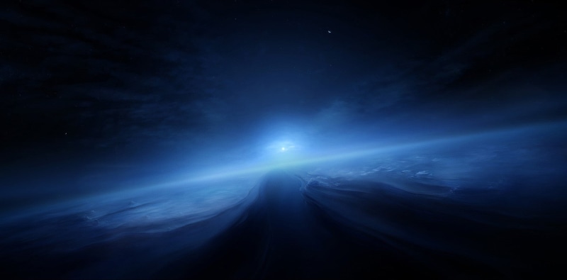 nature, night, light at the end of the tunnel, black color, fog, astronomy, vibrant color, no people, digital art, space, landscape, sky, light - natural phenomenon