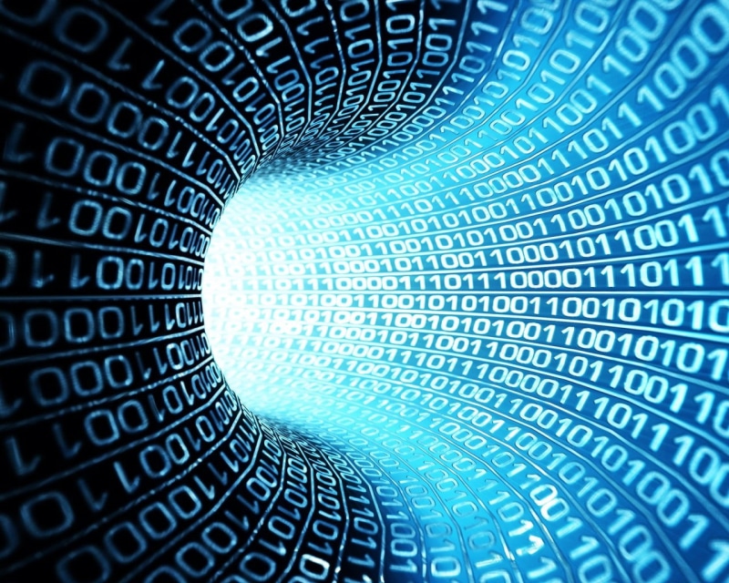 digital art, light at the end of the tunnel, optical, coding, blue, internet, binary, numbers, design, abstract, bright, tunnel, technology, binary code