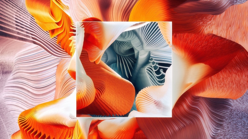 abstract, shapes, square, lines, colorful, digital art, 2K, geometry