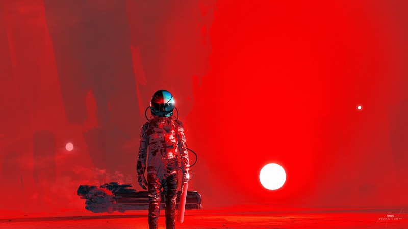 1080P, technology, holding, Kuldar Leement, skill, person, rear view, nature, full length, fantasy art, indoors, artwork, women, overall, astronaut, sport