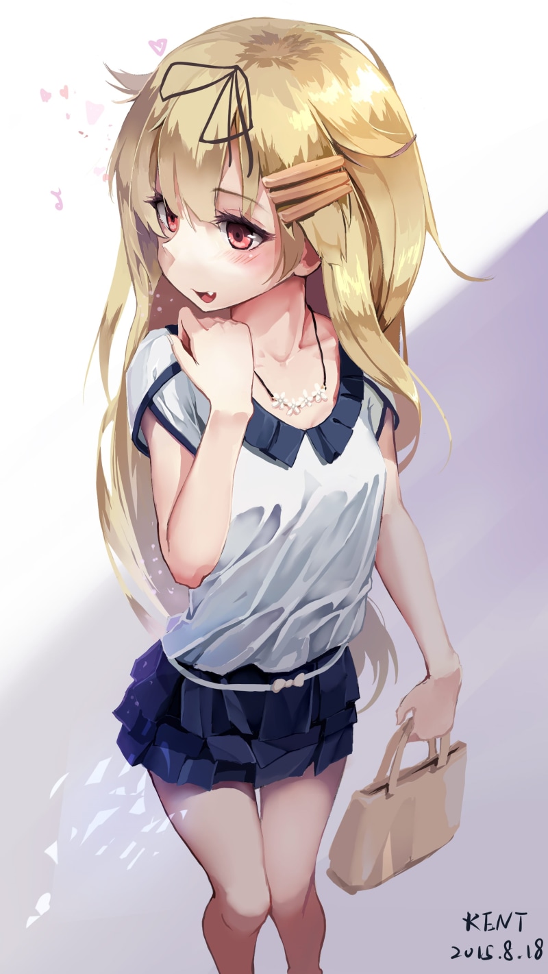 adult, hairstyle, one person, cute, women, three quarter length, Yuudachi (KanColle), standing, young women, anime, female, blond hair, 2K, child, females