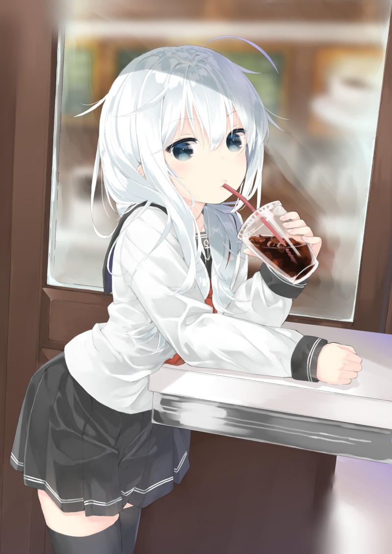 cute, human body part, women, thigh-highs, school uniform, hospital, Kantai Collection, people, medical exam, adult, Hibiki (KanColle), science, 1080P