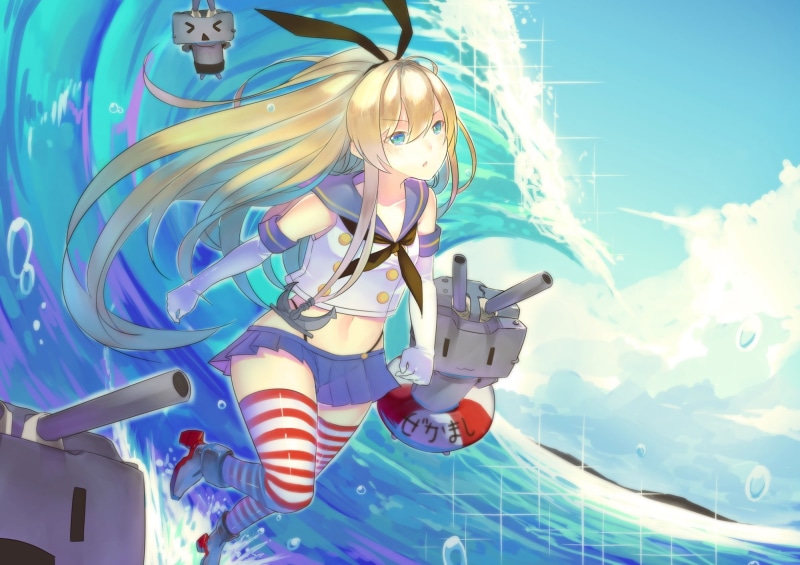 1080P, anime, Kantai Collection, Shimakaze (Kancolle), anime girls