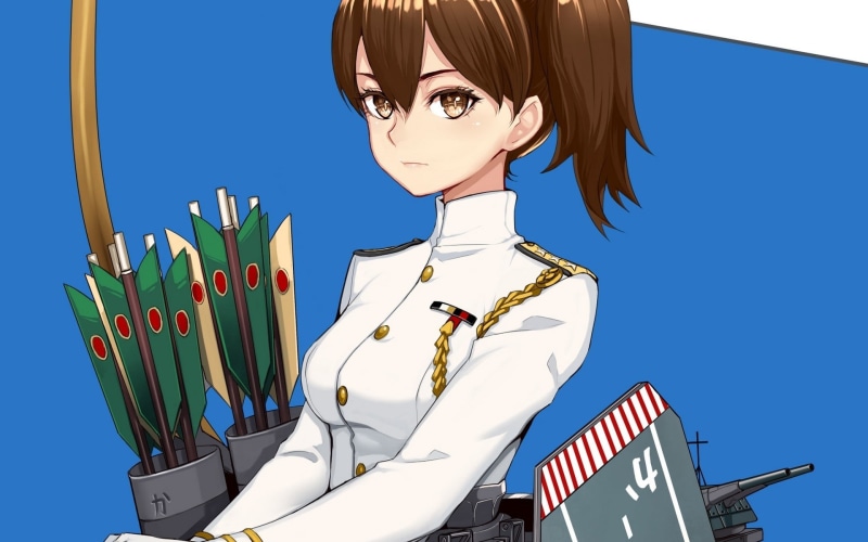 arrows, standing, anime, art and craft, day, holding, male likeness, Kantai Collection, nature, outdoors, one person, blue, anime girls, low angle view