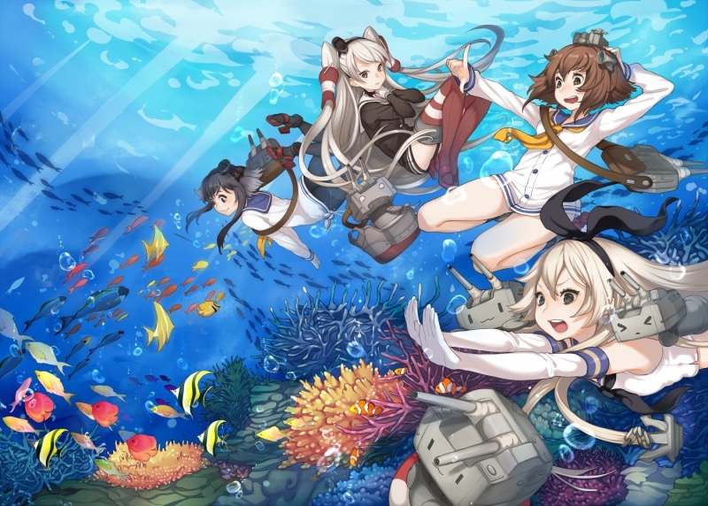 anime, Yukikaze (KanColle), Kantai Collection, Amatsukaze (Kancolle), Shimakaze (Kancolle), Tokitsukaze (KanColle), 720P, Rensouhou-chan