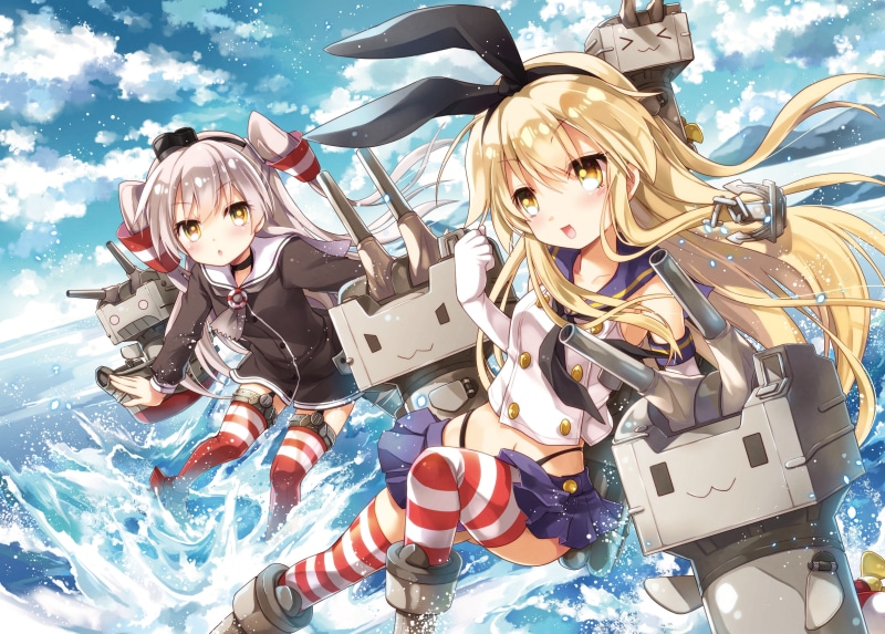 anime, anime girls, 4232x3033, collection, girls, kantai, kancolle, amatsukaze, shimakaze, kantai collection, 4K
