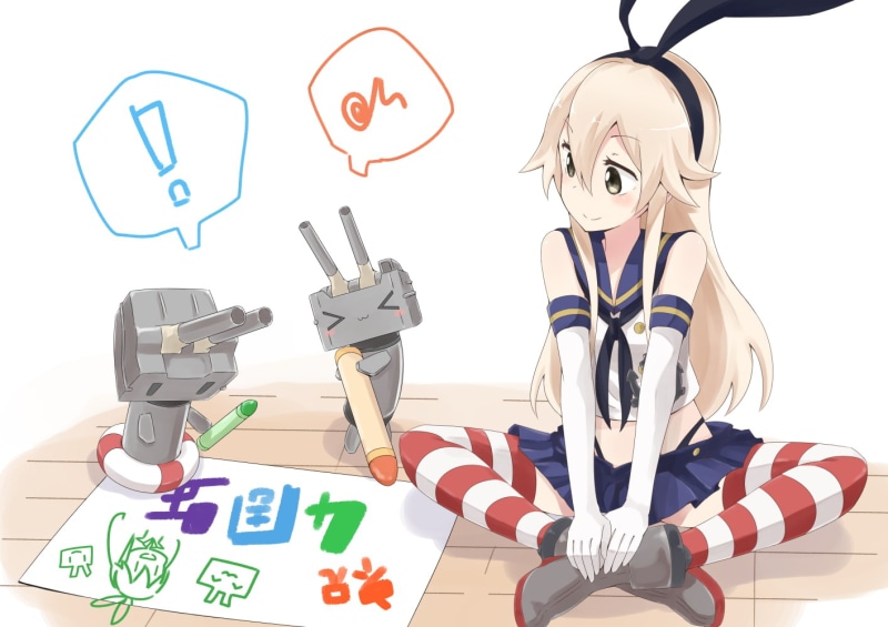 blonde, Rensouhou-chan, Shimakaze (Kancolle), long hair, anime girls, 720P, Kantai Collection