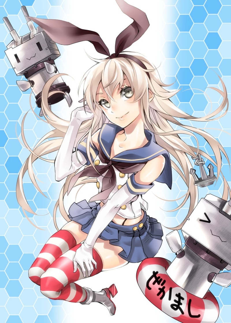 heels, anime girls, Shimakaze (Kancolle), grey hair, 720P, Kantai Collection, Rensouhou-chan, anime, long hair