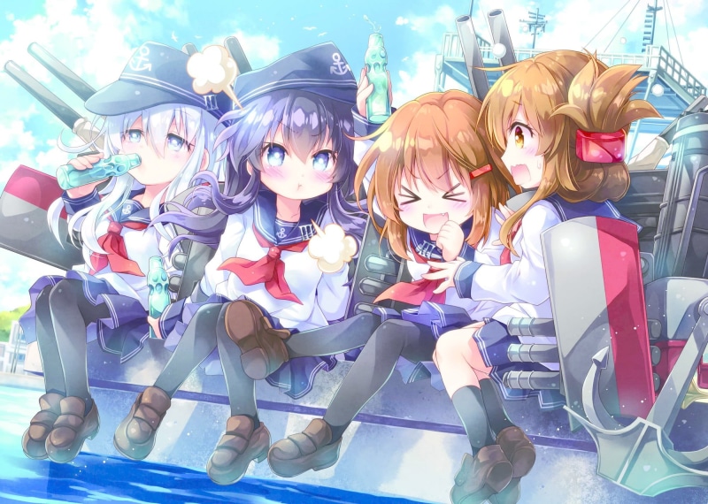 toy, Inazuma (KanColle), 1080P, female likeness, Kantai Collection, human representation, art and craft, clothing, anime girls, group of people, hat, adult