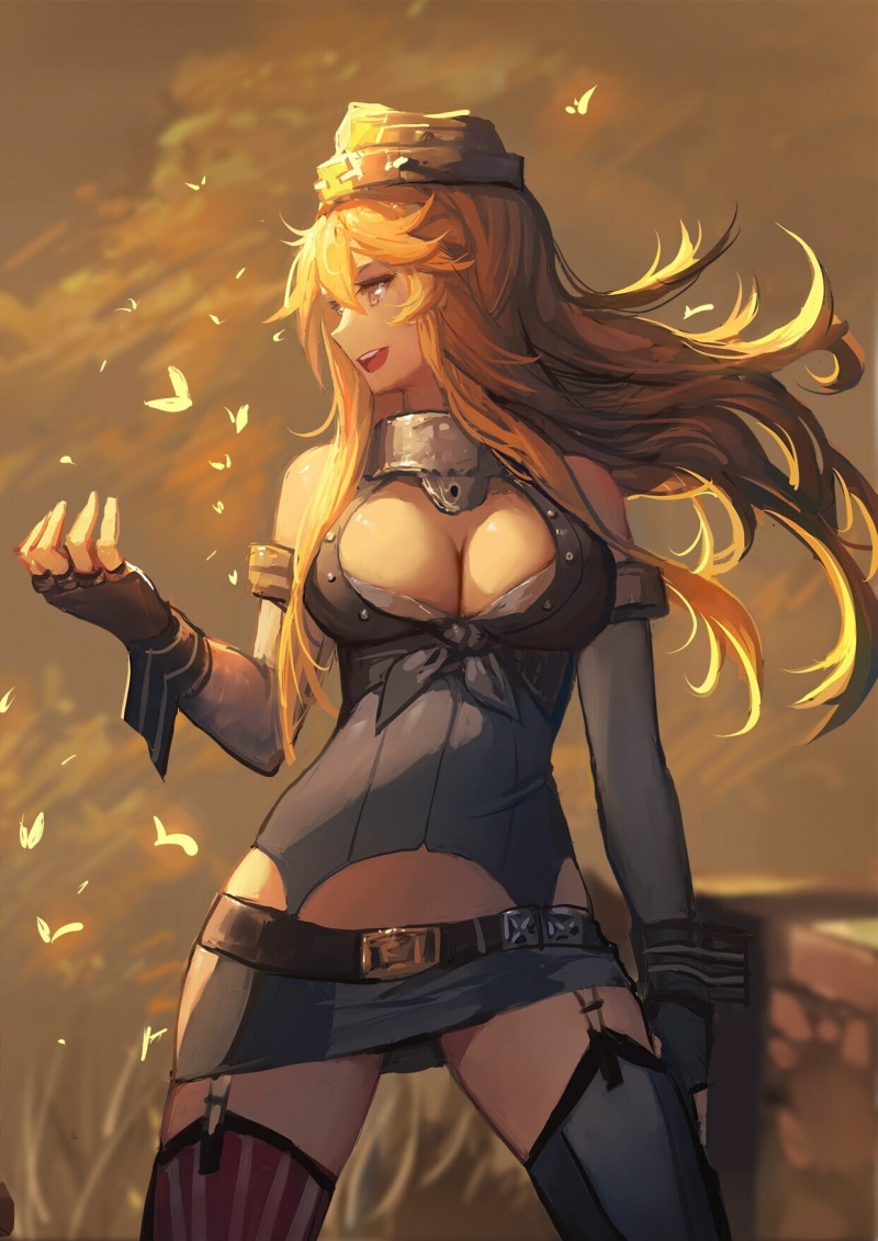 anime, anime girls, Iowa (KanColle), cleavage, Kantai Collection, 720P