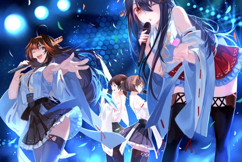 lifestyles, women, event, performance, illuminated, Kantai Collection, arts culture and entertainment, festival, Kirishima (KanColle), clothing, night