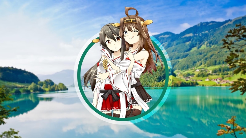 cloud - sky, 1080P, plant, characters, tree, beauty in nature, Kongou (KanColle), outdoors, representation, no people, Kantai Collection, non-urban scene