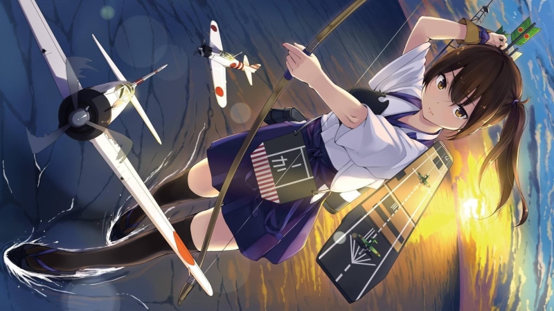 emotion, portrait, chair, flag, lifestyles, camping, Kantai Collection, adult, leisure activity, real people, blue, casual clothing, Kaga (KanColle), art and craft