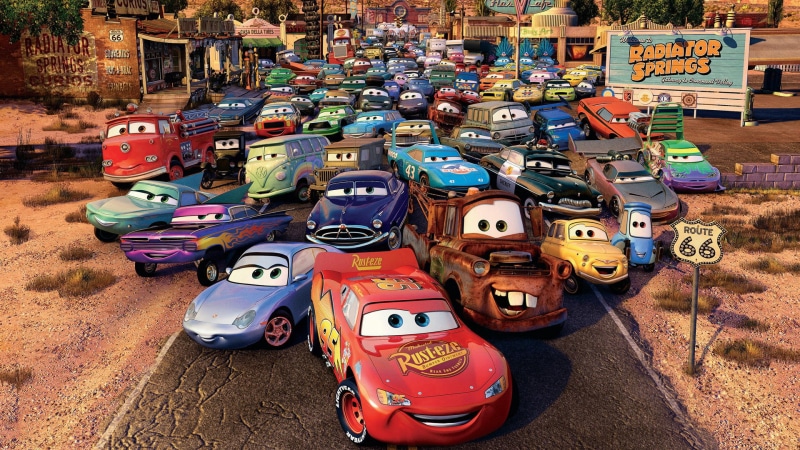 1080P, radiator springs, Cars, cartoon, route 66