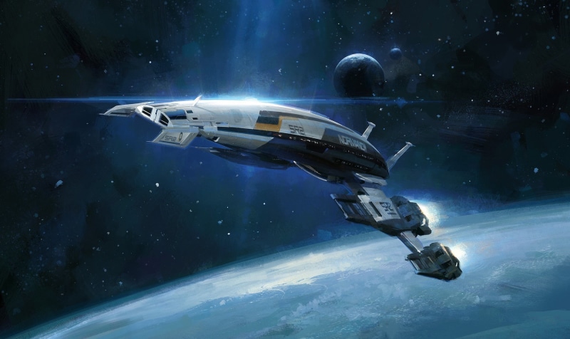 Normandy SR-2, Mass Effect, Mass Effect 2, space, 1080P, artwork, spaceship, video games