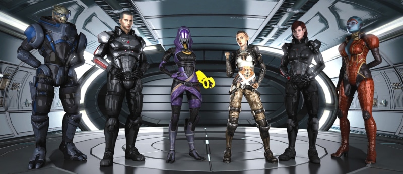 full length, characters, samara, mass effect, representation, futuristic, indoors, nightlife, mode of transportation, female shepard, technology, mid adult