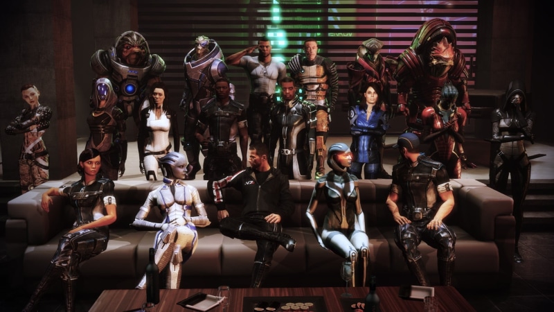 leisure activity, representation, real people, Jack, action, lifestyles, large group of people, video games, Mass Effect 3, Commander Shepard, adult, male likeness