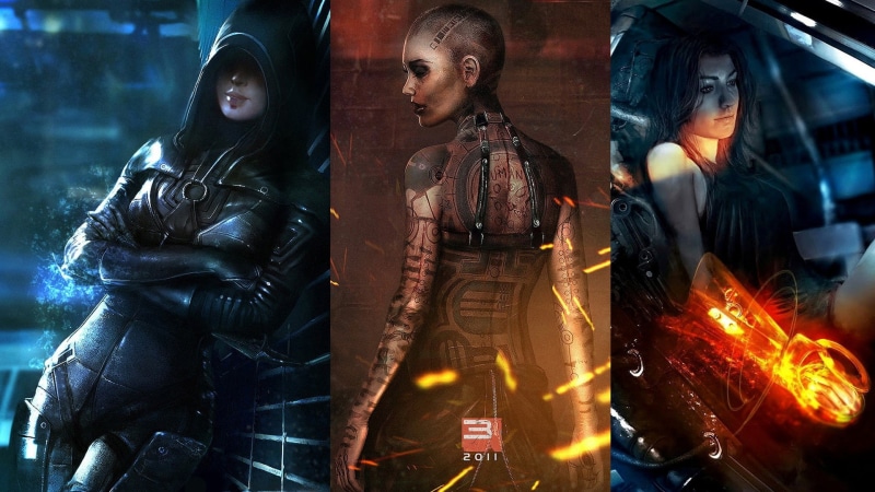 video games, Mass Effect, Kasumi Goto, Mass Effect 2, Jack, collage, 1080P, Miranda Lawson